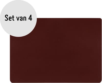 Krumble Placemat PU Leer - Placemat - Placemats - Onderlegger - Onderleggers - Rood - Set van 4