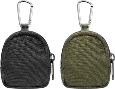 2 Stuks Zip Coin Bag voor Hondenvoer, Sleutels en Munten - Duurzame Nylon Mini Portemonnee en Verpakking voor Buitenactiviteiten