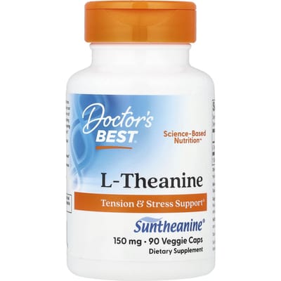 Doctor's Best, L-theanine met Suntheanine, 150 mg, 90 plantaardige capsules