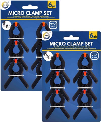 DID Mini zeilklem/hobby clip set van 12x - 6 cm - kunststof - Dekzeil klemmen - Camping/outdoor klemmen
