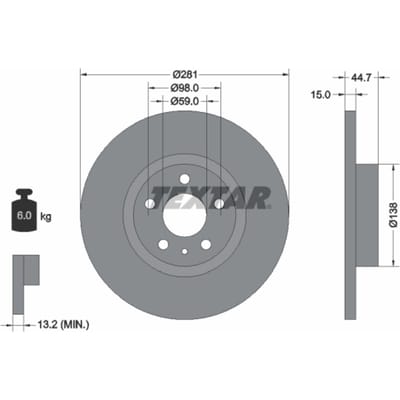 Remschijf TEXTAR 92096400