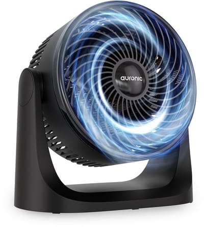 Auronic Tafelventilator - 3 Snelheden - Kleine Ventilator - Vloerventilator - Muurmontage mogelijk - 41db - 90° Oscillatie - 7 Meter Luchtstroom - Zwart