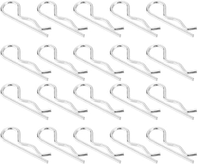 25 stuks 4 mm x 75 mm verzinkt koolstofstaal R-veerstekker R-clip splint veerbevestiging voor huishoudelijke apparaten sportuitrusting autoreparatie (wit)