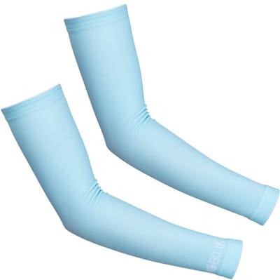 Ingeklikt - Babyblauwe armwarmers met thermovoering - maat L