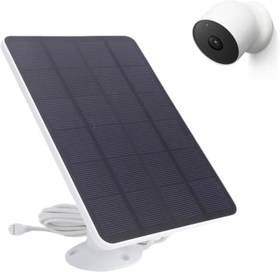 Zonnepaneel Beveiligingscamera - Zonneoplader Camera - Continue Stroomvoorziening - IP66 Waterdicht - 10W Vermogen - Wit