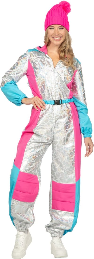 Skipak Luxe Zilver - Aprés Ski Kostuum - Foute Party - Carnavalskleding - Dames - Maat XL-42