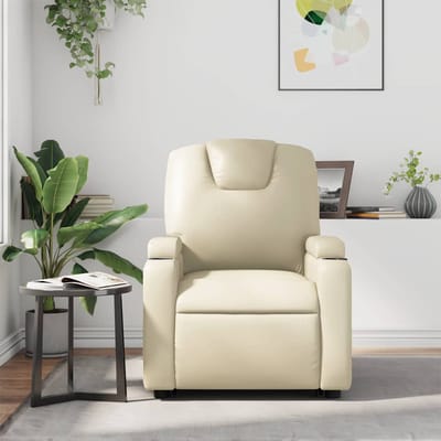 vidaXL - Fauteuil - verstelbaar - kunstleer - crèmekleurig