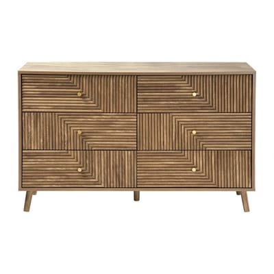 CALICOSY - Commode met 6 laden en gelamelleerde fronten, L120 cm - EDEN