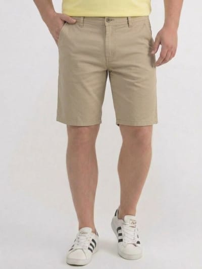 LERROS Comfortabele katoenen short met stretch, grote maten , Maat: 42 , Kleur: GRAVEL BEIGE , 98% katoen, 2% elastaan