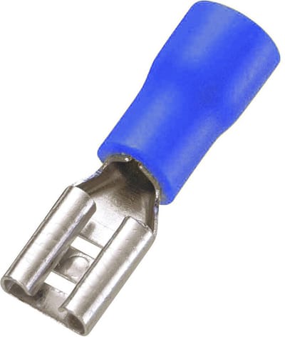 Platte stekker - Kabelschoen - Vrouwelijk - 7.7x0.8mm - 1.5-2.5mm² - Blauw - 25 stuks