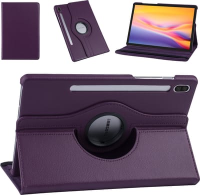 Draaibaar Hoesje - Rotation Tabletcase - Multi stand Case Geschikt voor: Samsung Galaxy Tab S8 Plus 2022 / S7+/ S7 Plus / Tab S7 FE 5G 12.4 inch 2020 - paars
