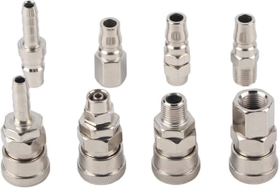 8pcs 1/4" Pneumatic Quick Fittings, Pneumatic Air Hose Compressor Quick Plug Socket Connector