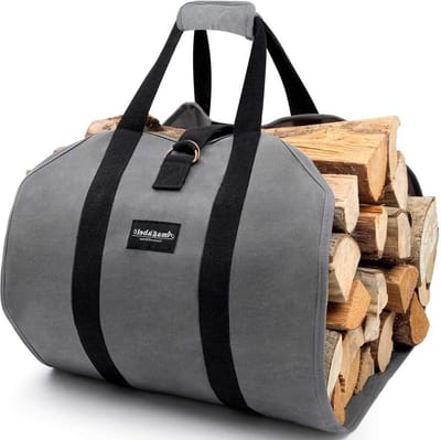 Grote Capaciteit Canvas Log Draagtas - Waterbestendig - 99x457cm - Gewaxt Canvas - Brandhout Draagtas - Haard Brandhout - Binnen Buiten Brandhout Drager met Handgrepen