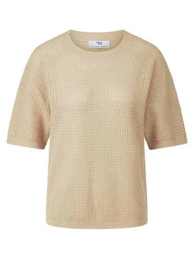 Trui ronde hals Van Peter Hahn beige