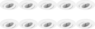 Spot Armatuur 10 Pack - Proma Uranio Pro - GU10 Inbouwspot - Rond - Wit - Aluminium - Kantelbaar - Ø82mm