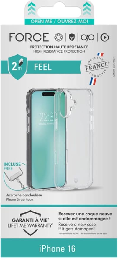 Force Case, Hoesje geschikt voor iPhone 16 - Versterkt, Transparant