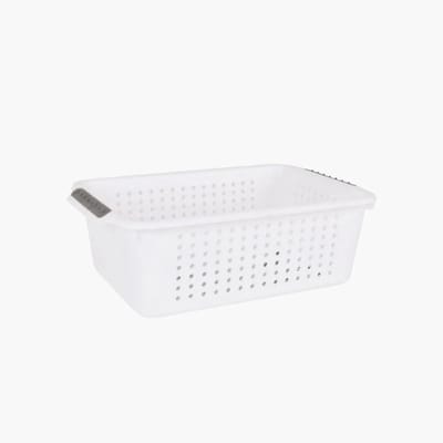 Opbergmand – (30,7 × 20,5 × 10 cm) - Wit – Kunststof – Antislip Handgrepen – Veelzijdige Organizer