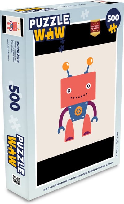 Puzzel Robot - Tandwiel - Gezicht - Antenne - Kids - Jongetjes - Legpuzzel - Puzzel 500 stukjes