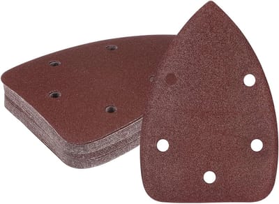 Dailygoods- Schuurpapier Set 25 Stuks - Driehoek 9,9 cm x 13,9 cm - Korrel 120/180/240/800/1000 - Aluminiumoxide - Antistatisch - Voor Houten Meubels - Schuurmachinepapier