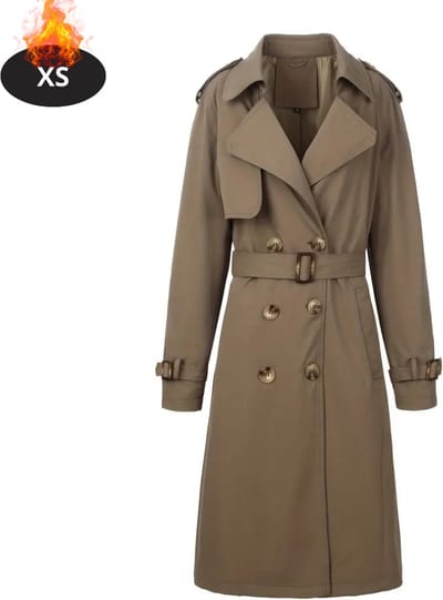 Livano Mantel Dames - Tussenmantel - Jas - Mantelpakje - Trenchcoat - Overjas - Overcoat - Winter - Koffie - XS