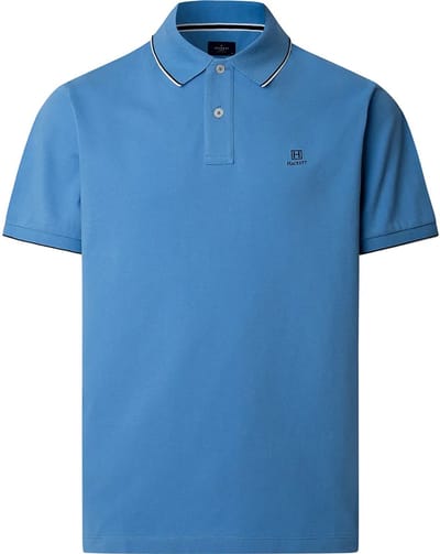 Hackett Heritage Tipped Korte Mouw Poloshirt Blauw L Man