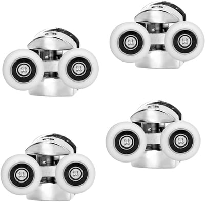 Set van 4 Douchedeur Dubbele Wielen 23mm Diameter voor Badkamer - Vervangingsonderdelen voor Rollen en Lagers
