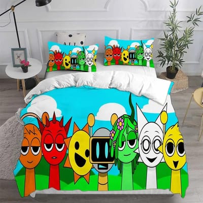 Nieuwe 3D Print Game Sprunki Beddengoedsets Bedsprei Dekbedovertrek Kussensloop 2-3 Stuks Sets Kinderen Volwassenen Slaapkamerdecoratie 200X200cm 3pcs