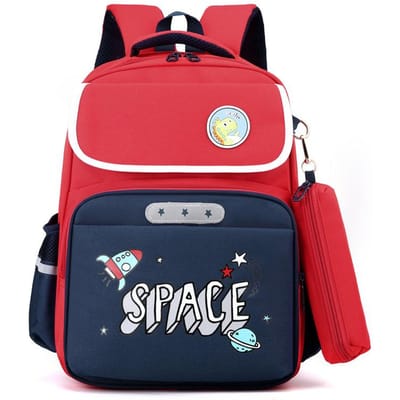 Nieuwe Schooltas voor Basisschoolleerlingen Lichtgewicht Kinderen Veelzijdige Rugzak voor Kinderen Peuters Meisjes Jongens red
