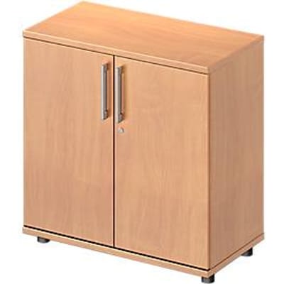 Vleugeldeurkast TETRIS WOOD - B 800 x D 421 x H 800 mm - 2 OH - hoogte inclusief glijders - beuken decor - ons merk Schäfer Shop Genius
