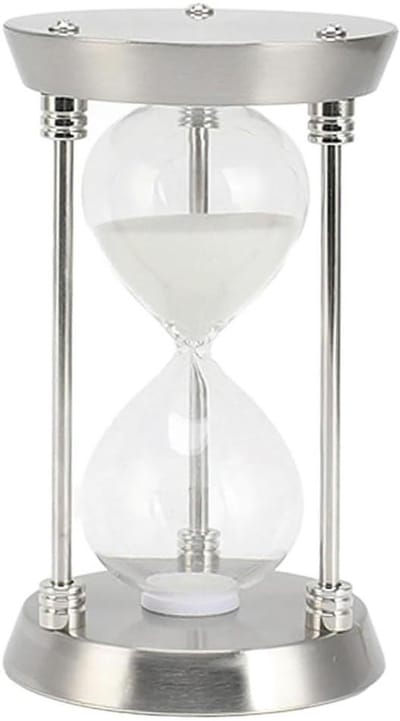 Decoratieve Zandloper - Zand Timer - Tijdsmanagement Keuken - Elegant Metalen Frame - 10x10x10 mm - Vintage Goud