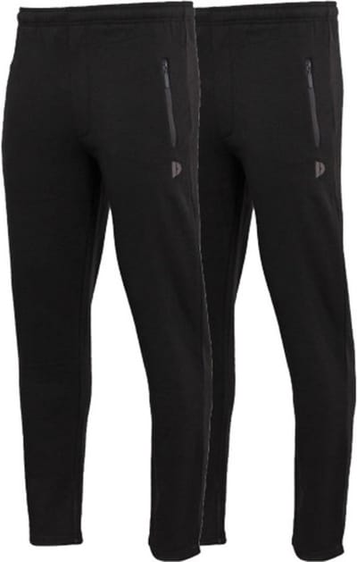 2-Pack Donnay - Joggingbroek met rechte pijp (Sky) - Sportbroek - Heren - Black (020)- maat S