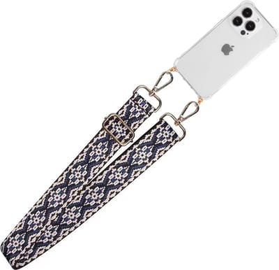 Casies hoesje geschikt voor Apple iPhone 11 met koord - Geweven koord - long size - crossbody - Cord Case Woven Strap
