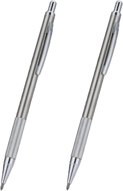 Graveerpen Set - Ets Pen - Materialen Markeren - Wolfraamcarbide Punt - 2 Stuks - Zilver