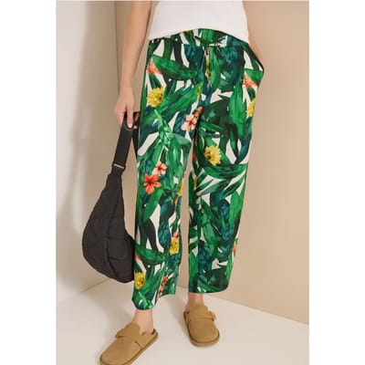 7/8 High Waist broek met wijde pijpen in Loose Fit