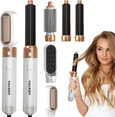 Aestra Hairwrap Pro - 5 Opzetstukken - Fohnborstel - 60.000RPM - Multistyler - 1000W - Airstyler - Krultang - Stijltang - Föhn - 2025 Model - Wit