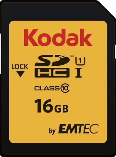 Kodak Premium Performance 580X® 16GB SDHC-kaart - Full HD - UHS-I U1 - Class 10 - V10 - SDHC Geheugenkaart