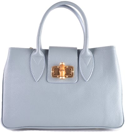 Giuliano lederen handtas Lylou - Dames - Made in Italy - Licht blauw