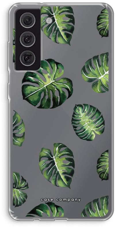 Case Company® - Hoesje geschikt voor Samsung Galaxy S21 FE hoesje - Tropische bladeren - Soft Cover Telefoonhoesje - Bescherming aan alle Kanten en Schermrand
