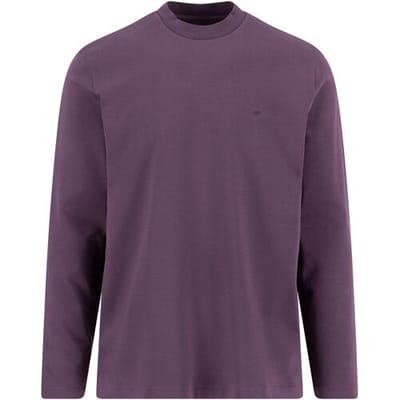 Fynch-Hatton T-Shirt Solid Color Mock Neck Cotton Interlock Aubergine / male