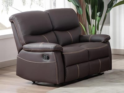 Vente-unique Tweezits relaxbank in bruin kunstleer CANBY