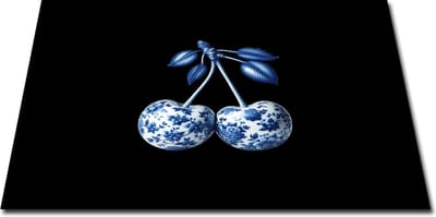 Papillon Inductie beschermer - Foam Rubber Afdekmat - 60x52 - Kersen Delfts Blauw