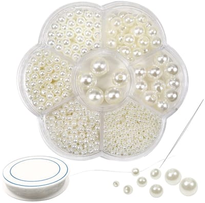 1160 stuks Knutselkralen Beige 3 tot 12 mm Ronde Acrylkralen voor doe-het-zelf Sieraden Kleding Vazenvulling