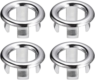 4 stuks gootsteen trimmen overloop deksel gootsteen overloop ringen 25 mm badkamer keuken wastafel afvoerdeksel gatinzet ronde doppen zilver