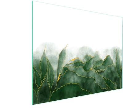 TMK ArtDeko - Snijplank van Glas - 52x30 cm - Motief Liście