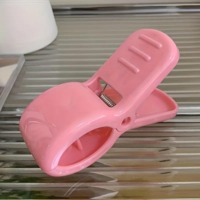 1 Schattige Grote Effen Kleur Haarklem, Eenvoudige Plastic Haaraccessoires, Geschikt voor Diverse Kapsels roze