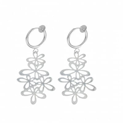 Klem oorbellen- zilverkleur- Jasmijn- geen gaatje- Charme Bijoux
