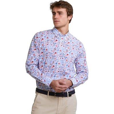 River Woods Custom Fit Floral Shirt Multi Size: M | Casual Shirts Outlet | Heren | Blauw