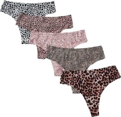 Emilie collection - ondergoed - string - dierenprint - naadloos - multipack 5 stuks