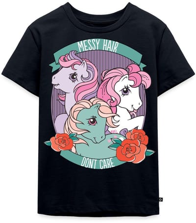 My Little Pony Retro Messy Hair Don't Care Statement Premium T Shirt Kinderen