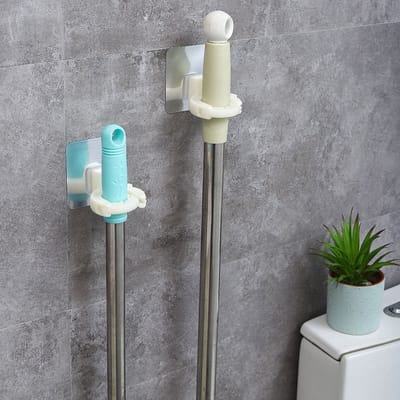 Bezem Houder - Zelfklevend - Gereedschapshouder - Ophanghaken - Tuingereedschap - 2 Stuks